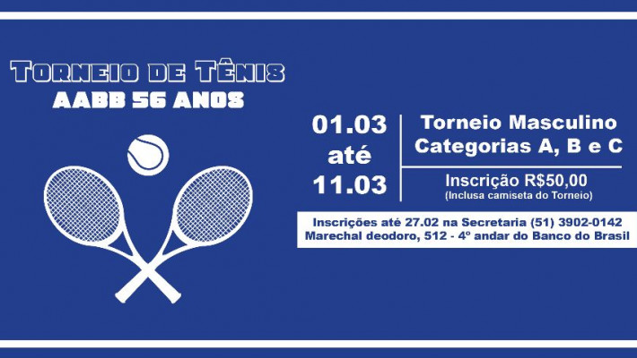 Torneio de Tênis AABB 56 anos