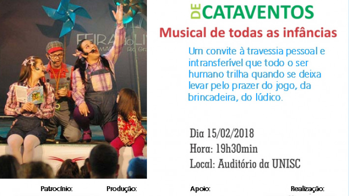 Espetáculo de volta às aulas – Jardim de Cataventos: musical de todas as infâncias