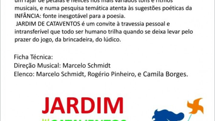 Espetáculo de volta às aulas – Jardim de Cataventos: musical de todas as infâncias