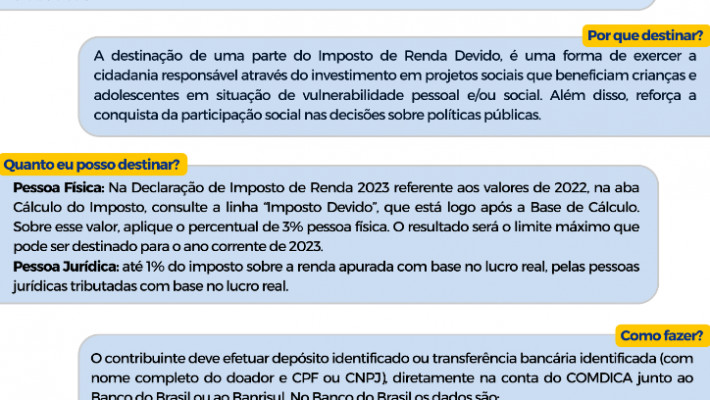 Doe parte do seu Imposto de Renda e ajude crianças e adolescentes