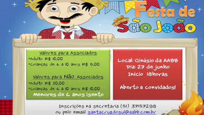 Convite para a Festa Junina da AABB – 2015