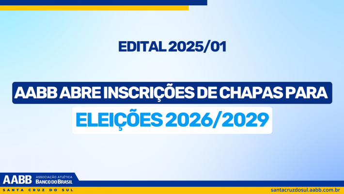 AABB abre inscrições de chapas para eleições 2026/2029