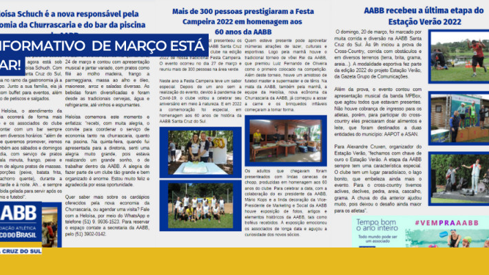 O Informativo da Família Abebeana de março está no ar!