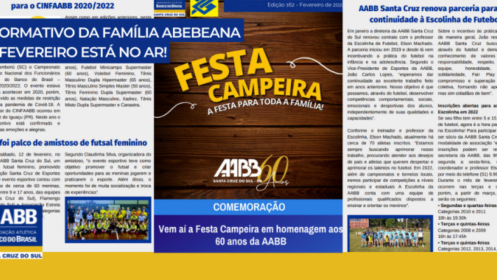 O Informativo da Família Abebeana de Fevereiro está no ar!