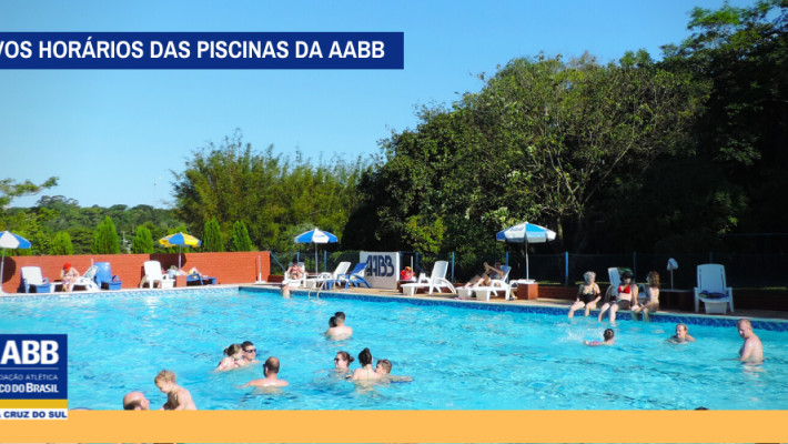 Novos horários das piscinas da AABB