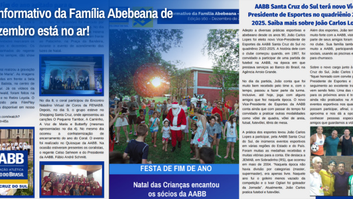 O Informativo da Família Abebeana de Dezembro está no ar!