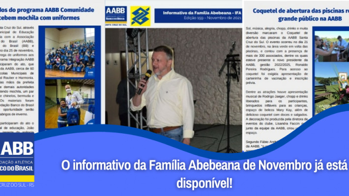 O Informativo da Família Abebeana de Novembro está no ar!