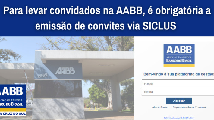 Para levar convidados na AABB, é obrigatória a emissão de convites via SICLUS