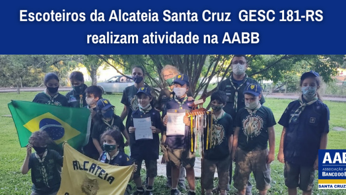 Escoteiros da Alcateia Santa Cruz GESC 181-RS realizam atividade na AABB