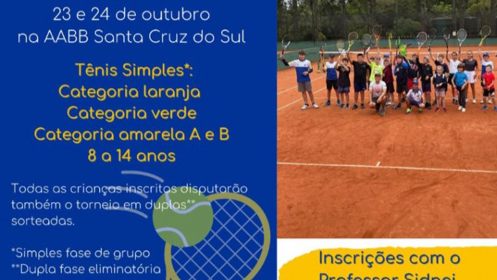 Abertas as Inscrições para o Torneio de Tênis Infantil da AABB