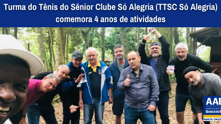 Turma do Tênis do Sênior Clube – Só Alegria comemora 4 anos de atividades