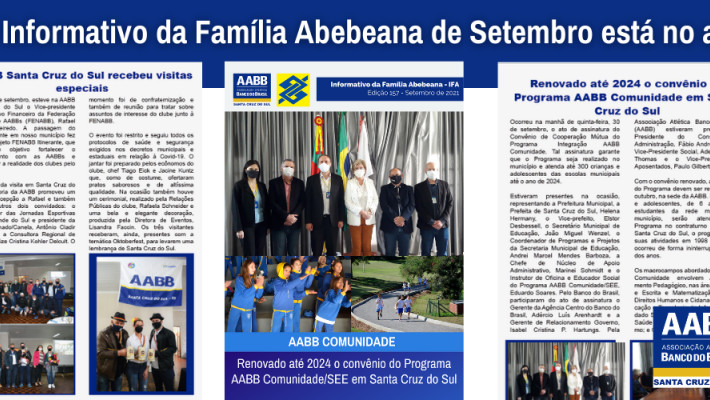 O Informativo da Família Abebeana de Setembro está no ar!