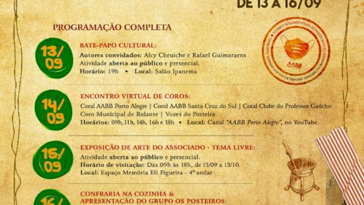 Coral da AABB Santa Cruz do Sul participará de Encontro Virtual de Coros na Semana Cultural Gaúcha d