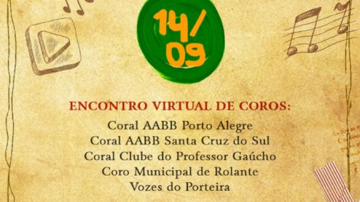 Coral da AABB Santa Cruz do Sul participará de Encontro Virtual de Coros na Semana Cultural Gaúcha d