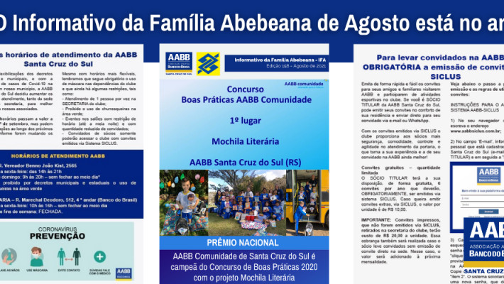 O Informativo da Família Abebeana de Agosto está no ar!