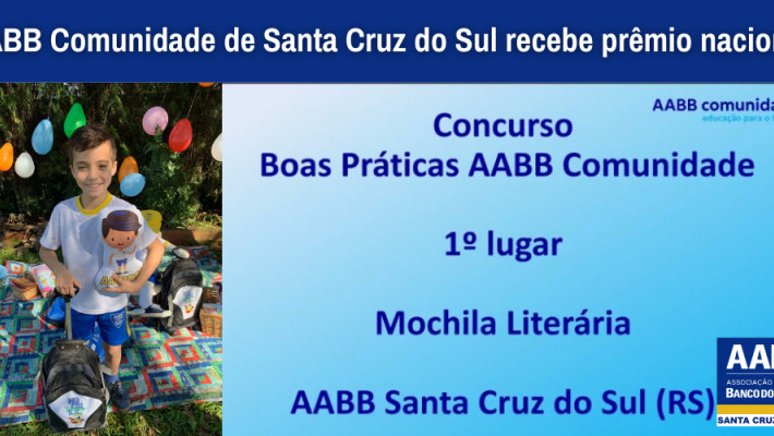 AABB Comunidade de Santa Cruz do Sul recebe prêmio nacional
