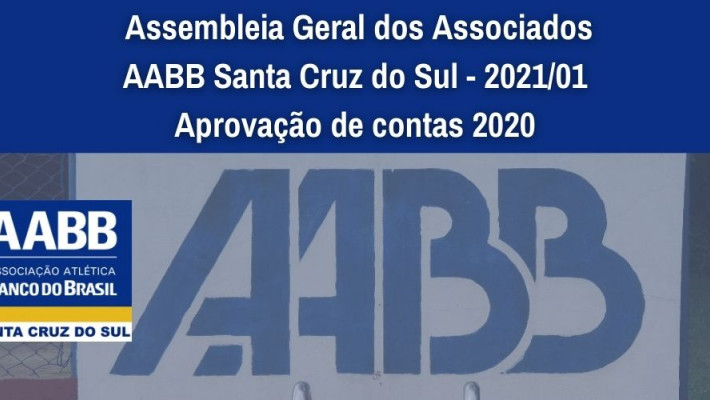 Assembleia Geral dos sócios da AABB ocorre de forma virtual, de 26/04/2021 a 29/04/2021