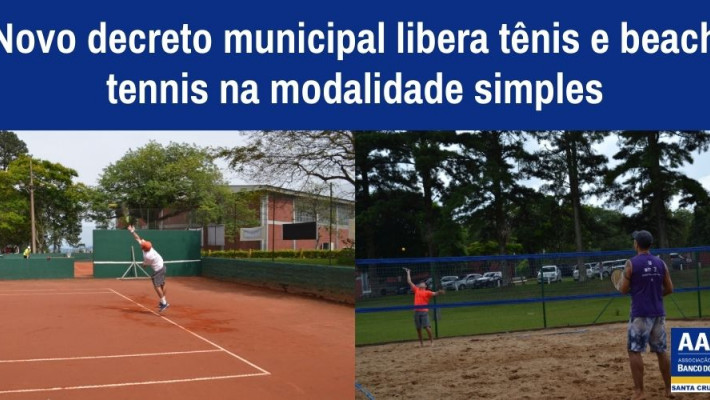 Novo decreto municipal libera tênis e beach tennis na modalidade simples
