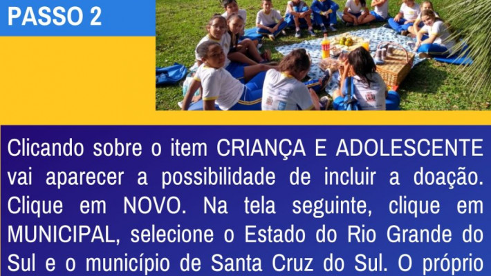 Doe parte do seu IR e ajude crianças e adolescentes de Santa Cruz do Sul