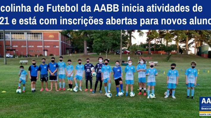 Escolinha de Futebol da AABB inicia atividades de 2021 e está com inscrições abertas para novos alun