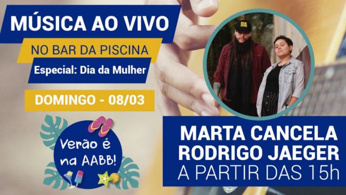Música ao vivo no bar da piscina anima associados
