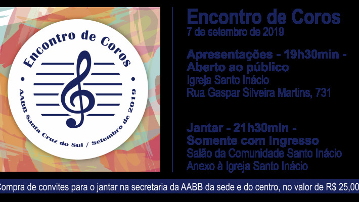 Coral da AABB Santa Cruz do Sul vai receber Encontro de Coros