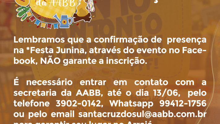 Falta pouco para o Arraiá da AABB!