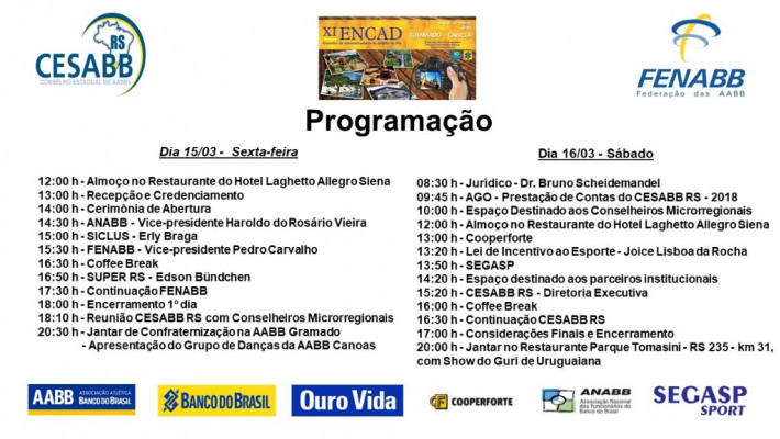 11° ENCONTRO DE ADMINISTRADORES DE AABBs DO RS