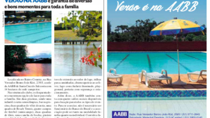 AABB participa do Caderno de Férias da Gazeta do Sul