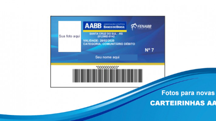 Fotos para novas carteirinhas da AABB