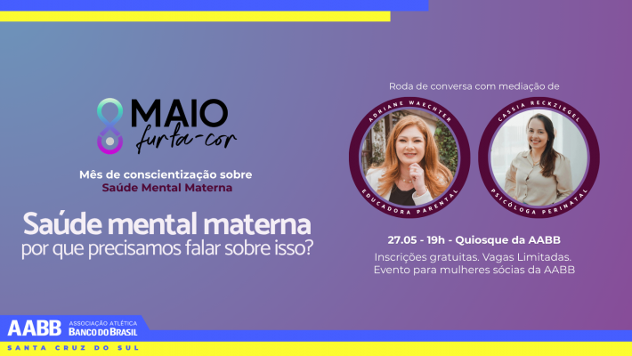 AABB promove roda de conversa sobre saúde mental materna durante o Maio Furta Cor